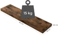 Miniatyrbillede 3 af 6: Flydende væghylde med fastgørelsesmateriale - Brun - 80 cm