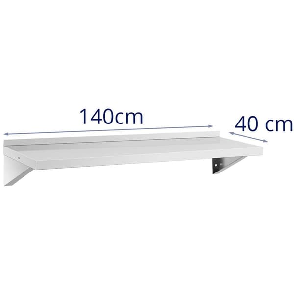 Royal Catering Vägghylla - rostfritt stål - 120 x 40 cm - upp till 80 kg - Royal Catering