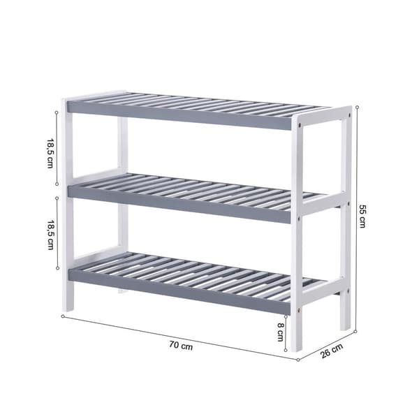 Bambus skoholder - 3 hylder - Op til 12 par sko