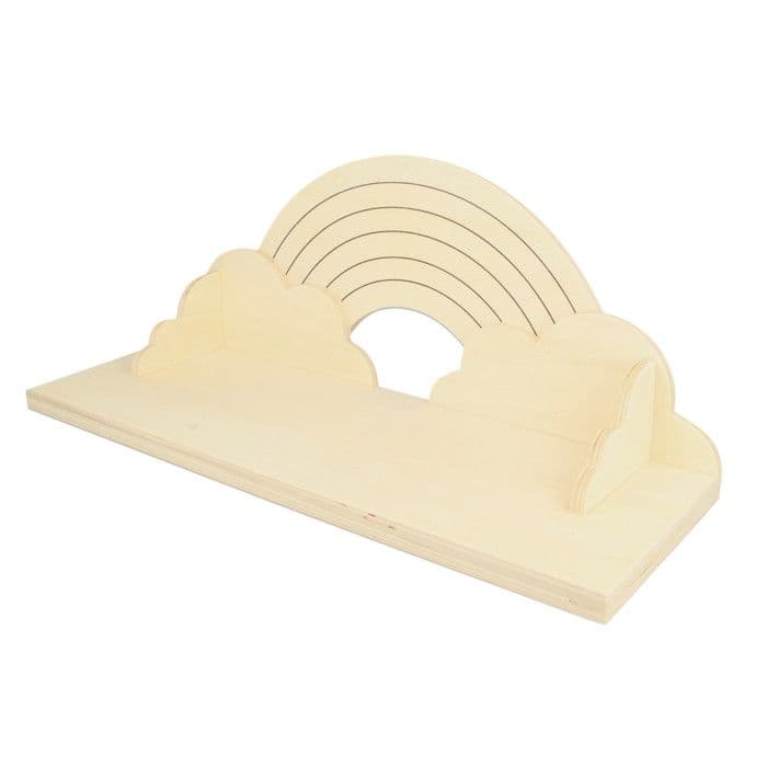 Rainbow vägghylla i trä 40cm - Artémio Beige