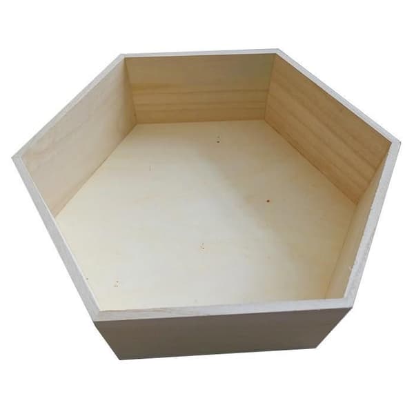 Hexagonal hylla i trä 36 x 31 x 10 cm