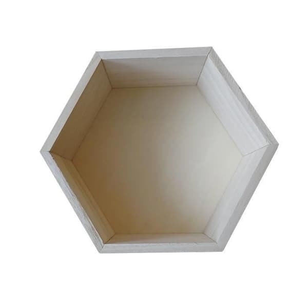 Hexagonhylla i trä 24 x 21 x 10 cm