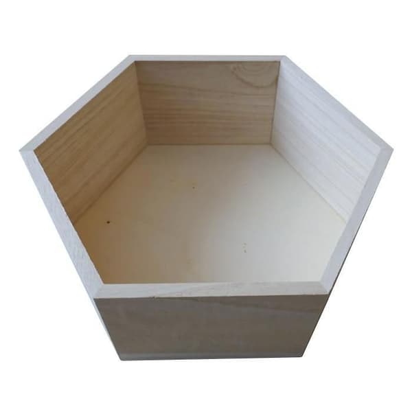 Hexagon hylla i trä 27 x 23,5 x 10 cm