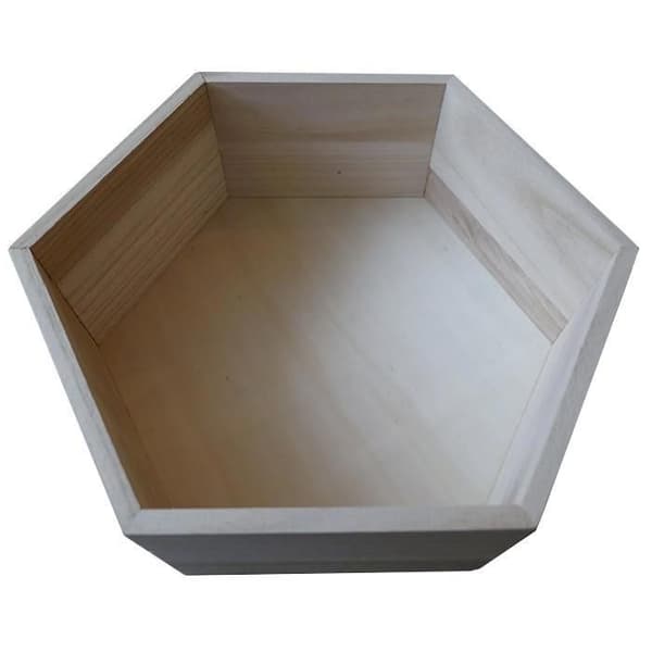 Hexagonal hylla i trä 30 x 26,5 x 10 cm