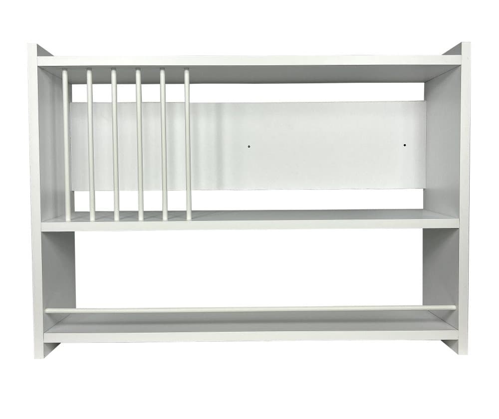 TERRA Hänghylla Hängande hylla i 2 nivåer Kryddhylla till köket Vägghylla Organizer Vägghylla Hängskåp Vit väggskåp med dörr