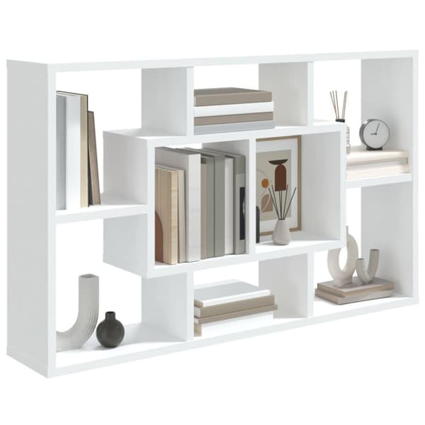 vidaXL Vegghylle hvit 85x16x52,5 cm konstruert tre