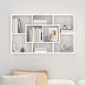 Miniatyrbilde 3 av 8: vidaXL Vegghylle høyglans hvit 85x16x52,5 cm konstruert tre