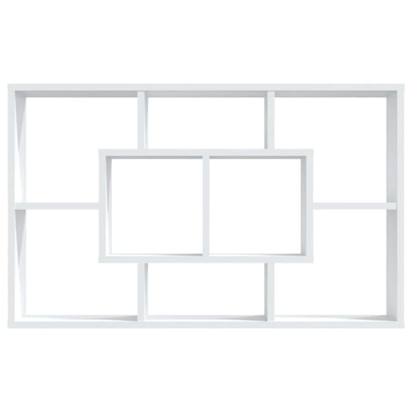 vidaXL Vegghylle høyglans hvit 85x16x52,5 cm konstruert tre