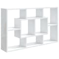 Miniatyrbilde 1 av 8: vidaXL Vegghylle høyglans hvit 85x16x52,5 cm konstruert tre