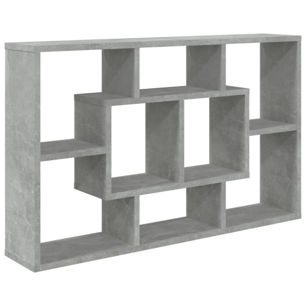 vidaXL Vägghylla betonggrå 85x16x52,5 cm konstruerat trä
