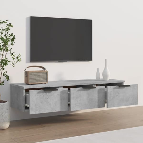 vidaXL Veggskap betonggrå 102x30x20 cm konstruert tre