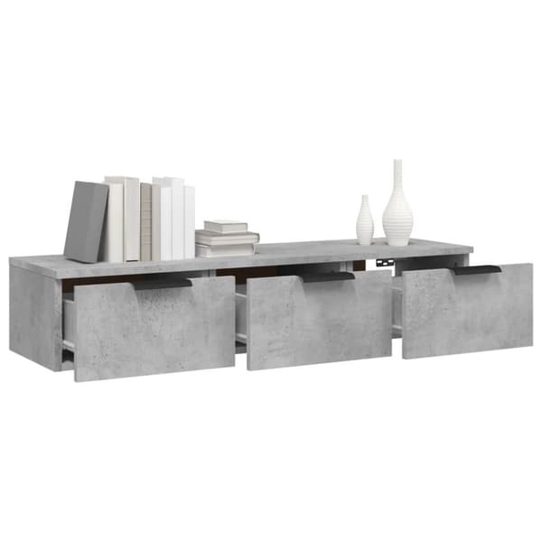 vidaXL Veggskap betonggrå 102x30x20 cm konstruert tre