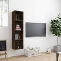Miniatyrbilde 3 av 8: vidaXL Bokhylle/TV-benk brun eik 143x30x36 cm konstruert tre