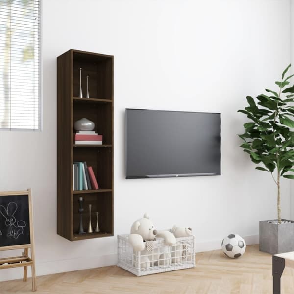 vidaXL Bokhylle/TV-benk brun eik 143x30x36 cm konstruert tre