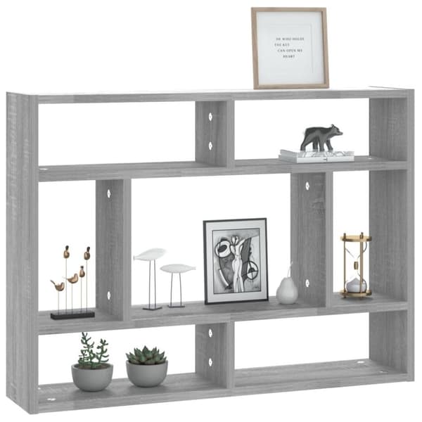 vidaXL Vegghylle grå sonoma 75x16x55 cm konstruert tre
