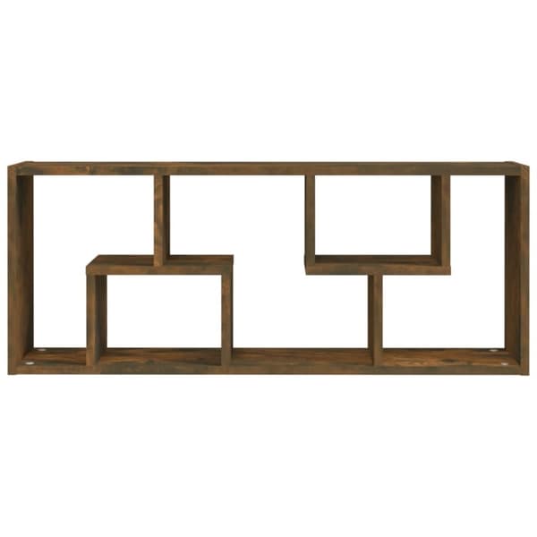 vidaXL Vegghylle røkt eik 36x16x90 cm konstruert tre