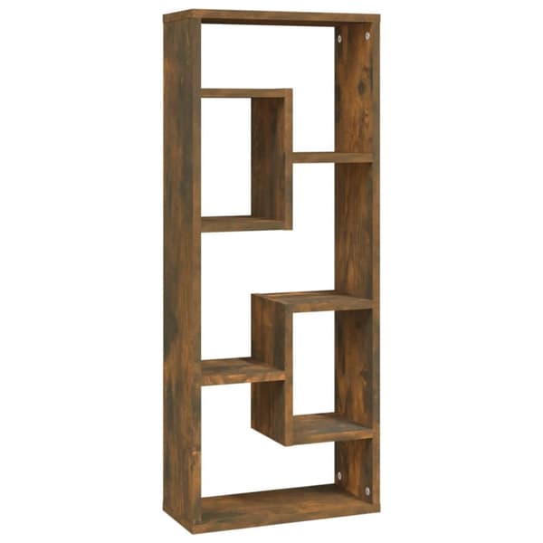 vidaXL Vegghylle røkt eik 36x16x90 cm konstruert tre