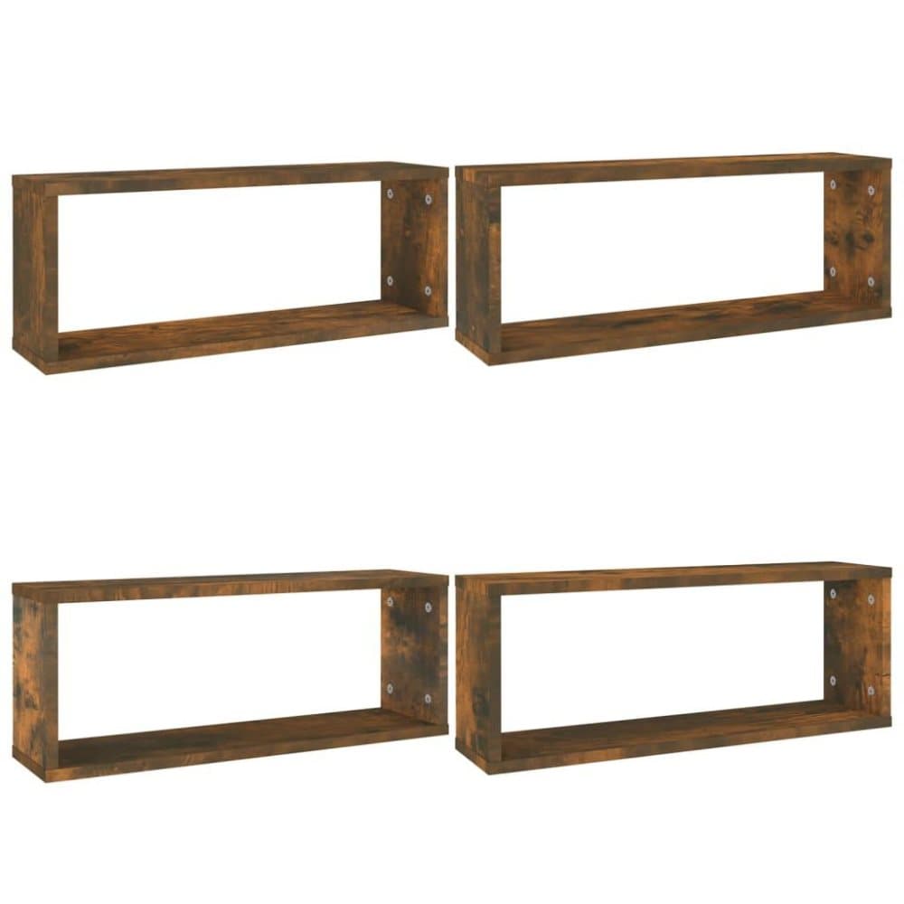 vidaXL Vägghyllor 4 st rökfärgad ek 60x15x23 cm konstruerat trä