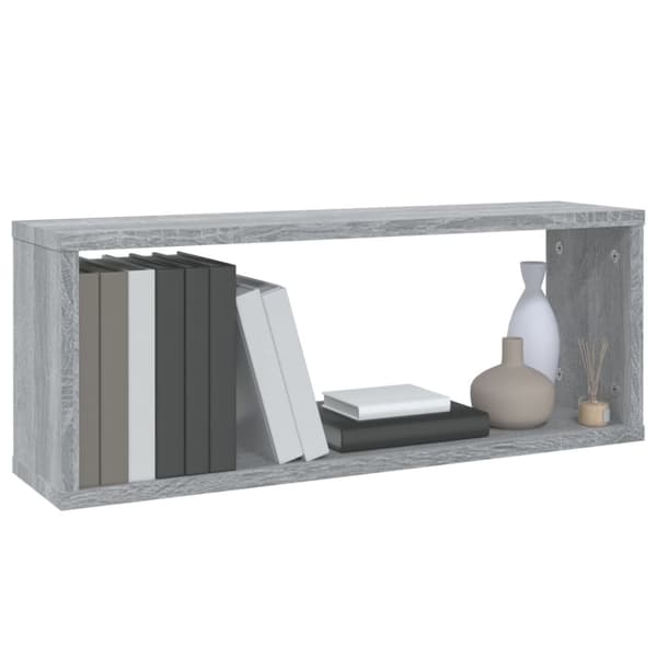 vidaXL Vegghyller kube 6 stk grå sonoma 60x15x23 cm konstruert tre