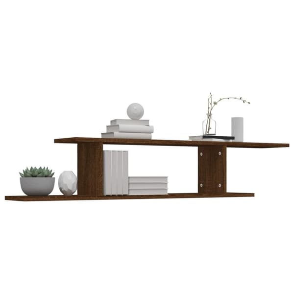 vidaXL Veggmontert TV-hylle brun eik 125x18x23 cm konstruert tre