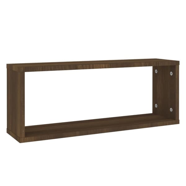 vidaXL Vegghyller kube 4 stk brun eik 60x15x23 cm konstruert tre
