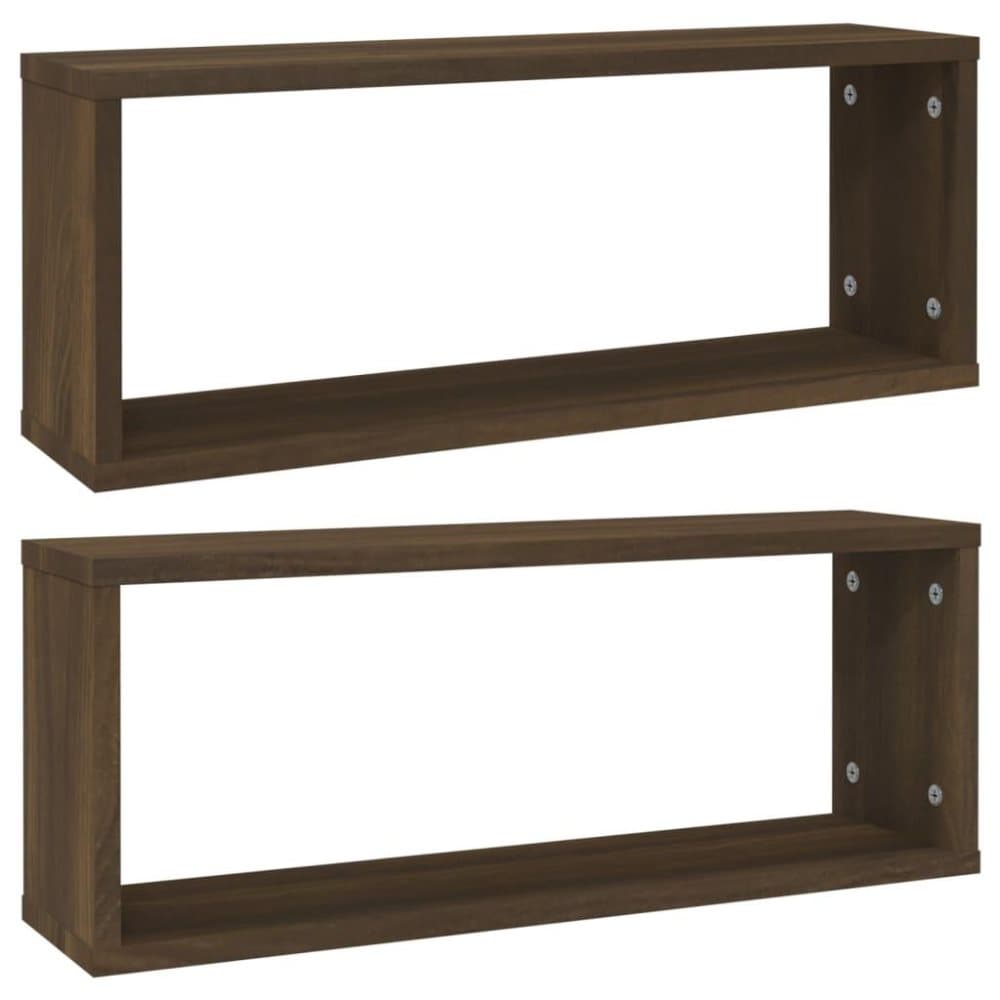 vidaXL Vägghyllor 2 st brun ek 60x15x23 cm konstruerat trä