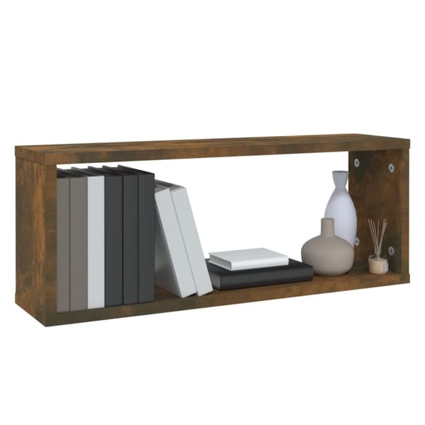 vidaXL Vägghyllor 2 st rökfärgad ek 60x15x23 cm konstruerat trä