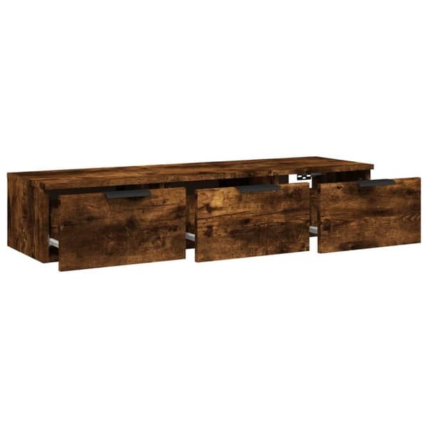 vidaXL Veggskap røkt eik 102x30x20 cm konstruert tre