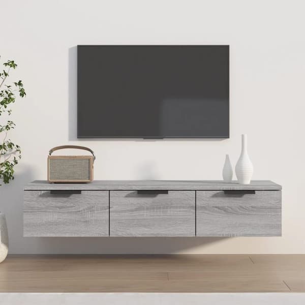 vidaXL Veggskap grå sonoma 102x30x20 cm konstruert tre