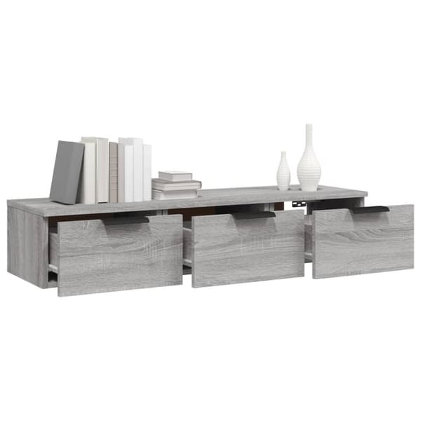 vidaXL Veggskap grå sonoma 102x30x20 cm konstruert tre