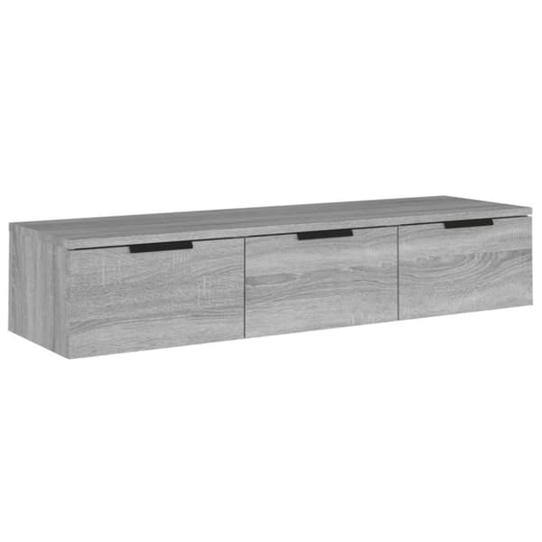 vidaXL Veggskap grå sonoma 102x30x20 cm konstruert tre