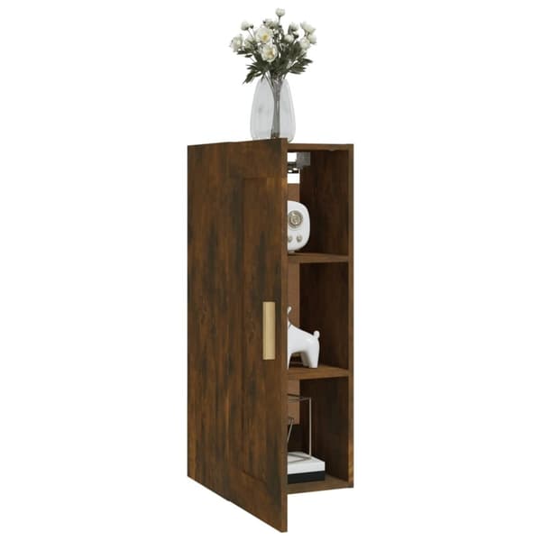 vidaXL Väggskåp rökfärgad ek 35x34x90 cm konstruerat trä