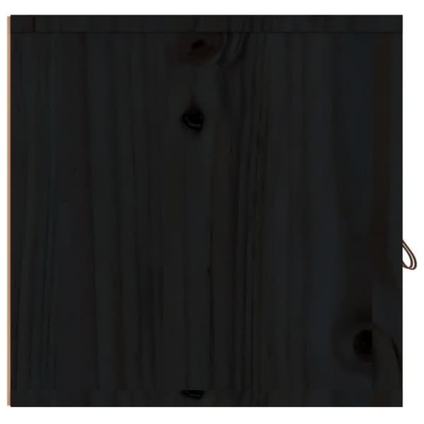 vidaXL Veggskap 2 stk svart 80x30x30 cm heltre furu