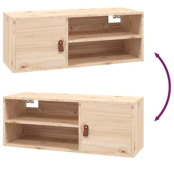 vidaXL Veggskap 80x30x30 cm heltre furu