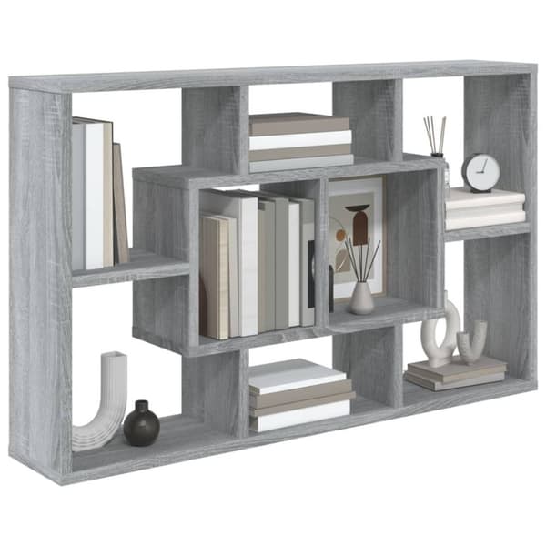vidaXL Vegghylle grå sonoma 85x16x52,5 cm konstruert tre