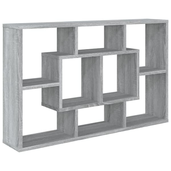 vidaXL Vegghylle grå sonoma 85x16x52,5 cm konstruert tre
