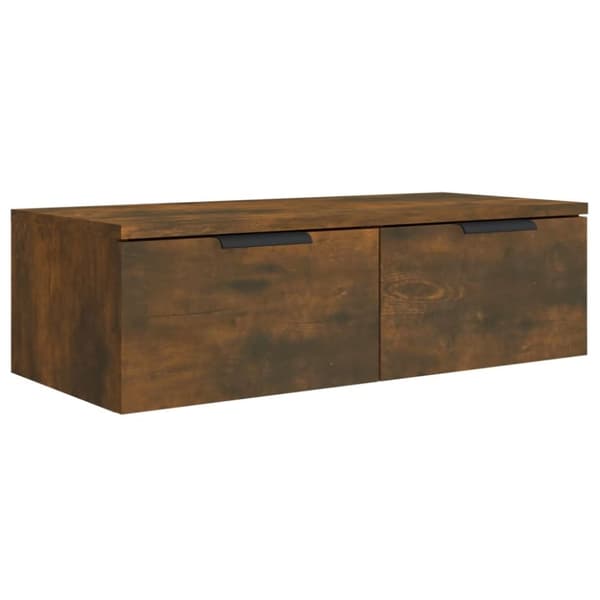 vidaXL Veggskap 2 stk røkt eik 68x30x20 cm konstruert tre