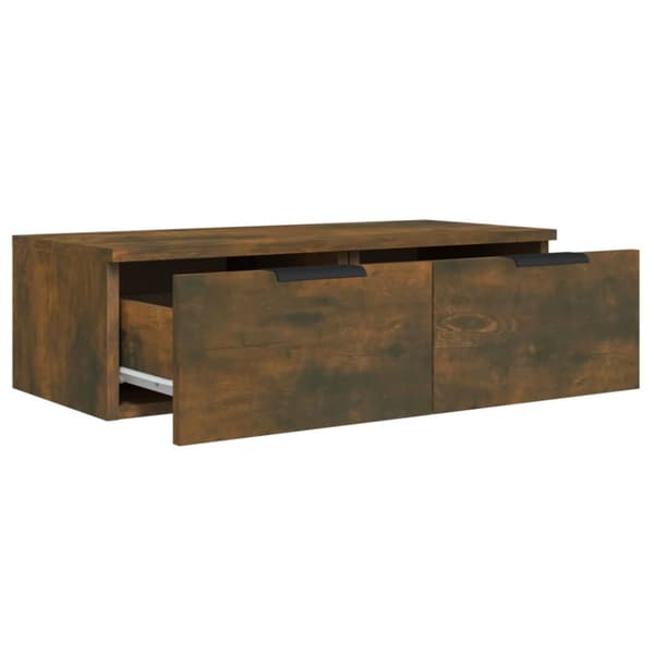 vidaXL Veggskap 2 stk røkt eik 68x30x20 cm konstruert tre