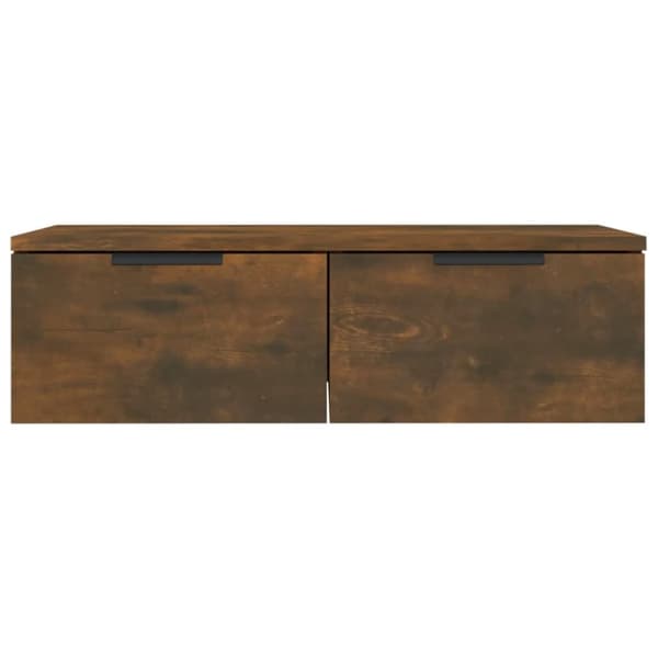 vidaXL Veggskap 2 stk røkt eik 68x30x20 cm konstruert tre