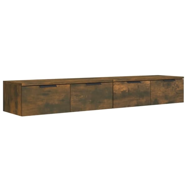 vidaXL Veggskap 2 stk røkt eik 68x30x20 cm konstruert tre