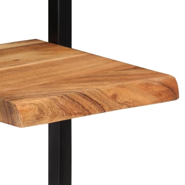 vidaXL Seinähyllyt 2 kpl 25x25x75 cm täysi akasiapuu ja teräs