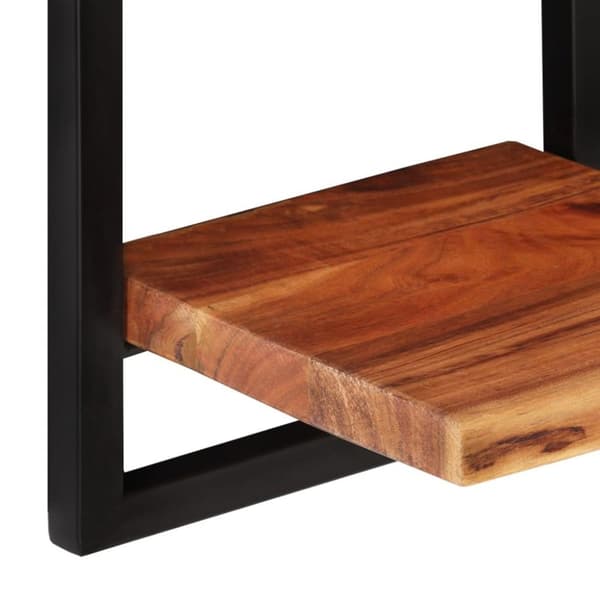 vidaXL Seinähyllyt 2 kpl 25x25x75 cm täysi akasiapuu ja teräs