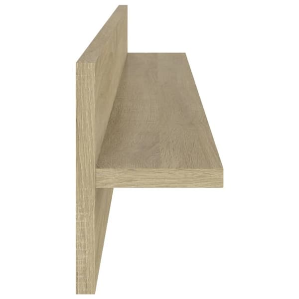 vidaXL væghylder 2 stk. 80x11,5x18 cm spånplader sonoma-eg