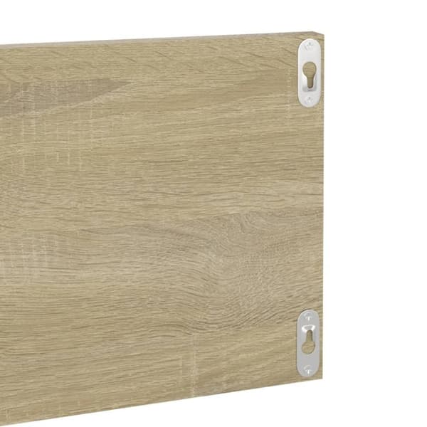 vidaXL væghylder 2 stk. 80x11,5x18 cm spånplader sonoma-eg