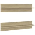 Miniatyrbillede 2 af 9: vidaXL væghylder 2 stk. 80x11,5x18 cm spånplader sonoma-eg