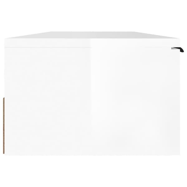 vidaXL Seinäkaappi korkeakiilto valkoinen 102x30x20 cm tekninen puu