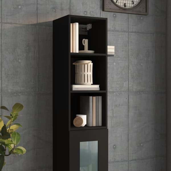 vidaXL vægskab 34,5x32,5x90 cm konstrueret træ sort