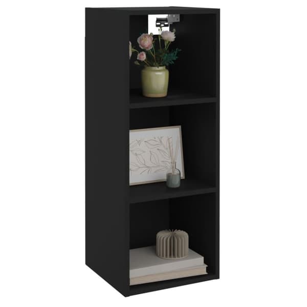 vidaXL vægskab 34,5x32,5x90 cm konstrueret træ sort
