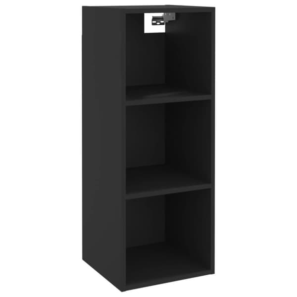 vidaXL vægskab 34,5x32,5x90 cm konstrueret træ sort