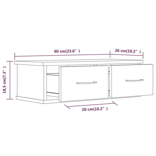vidaXL vægskab 60x26x18,5 cm konstrueret træ røget egetræsfarve